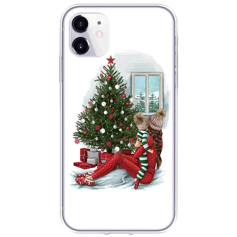 0csdshu Merry Christmas Черный Коричневый чехол для девочки супер мама для TPU iPhone 11 Pro Max XR XS X XS Max 6 5se 7 8 Plus чехол новогодний чехол - Цвет: 0csdshu