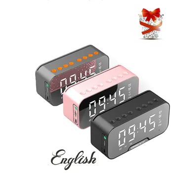 

Bluetooth speaker gift portable mini wireless speaker voice broadcast home alarm card LED screen 1400 mAh subwoofer