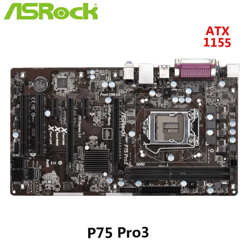 Б/у Материнская плата ASRock P75 Pro3 в хорошем состоянии | Компьютеры и офис
