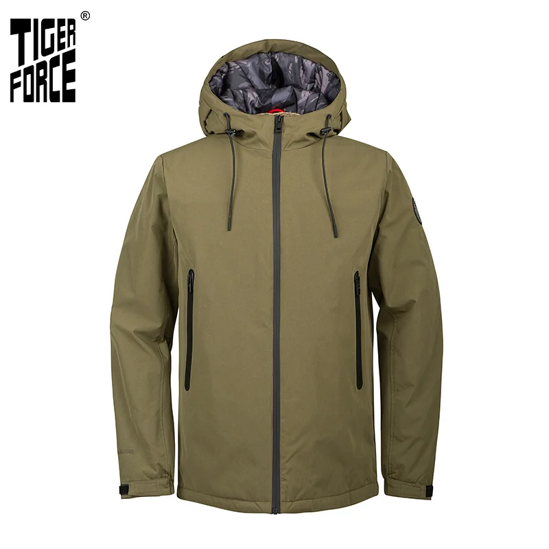 Новинка 2020 мужская куртка TIGER FORCE ветровка с капюшоном Высококачественная теплая