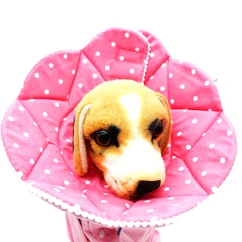 

Pet Surgery Recovery Cone Neck Brace Adjustable Soft Cotton Collar Cat and Dog Anti-Licking Wound Collar Pink (S)