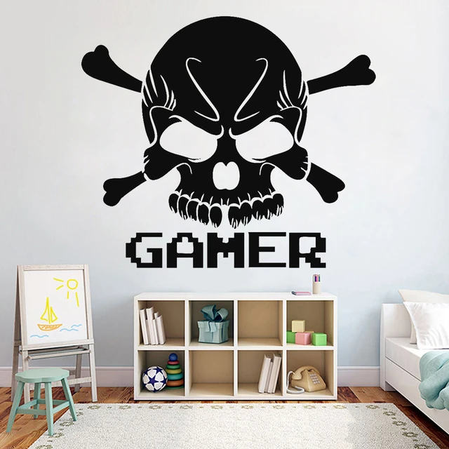 Gamers Playroom Wall Sticker Teenagers Boys Bedroom Decor PS4