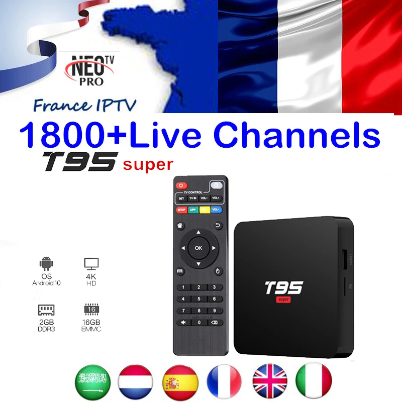 T95 NEO tv Pro IP tv коробка Беспроводная Android 9,0 Франция Бельгия Португалия Нидерланды Бельгия Италия IP tv подписка IP tv коробка
