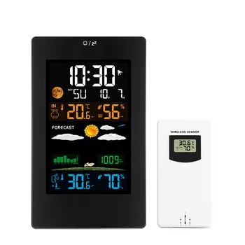 

Weather forecast clock 3389 Color Screen Weather Clock indoor and outdoor temperature and humidity weather station hanging elect