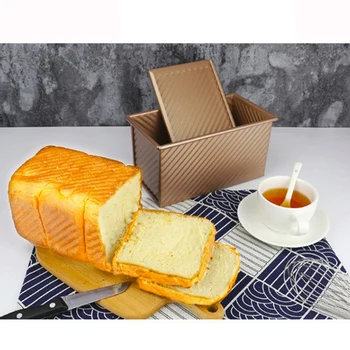 

Loaf Pan with Cover Quick Release Bread Toast Mold Non-Stick Bakeware Carbon Steel Loaf Pan LXY9