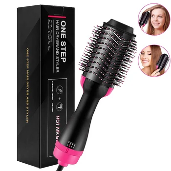 

Hair Dryer Brush 1000W 2 in 1 One Step Hair Dryer Brush Hot Air Comb Volumizer Blow Straightener Curler Curling Dropshipping