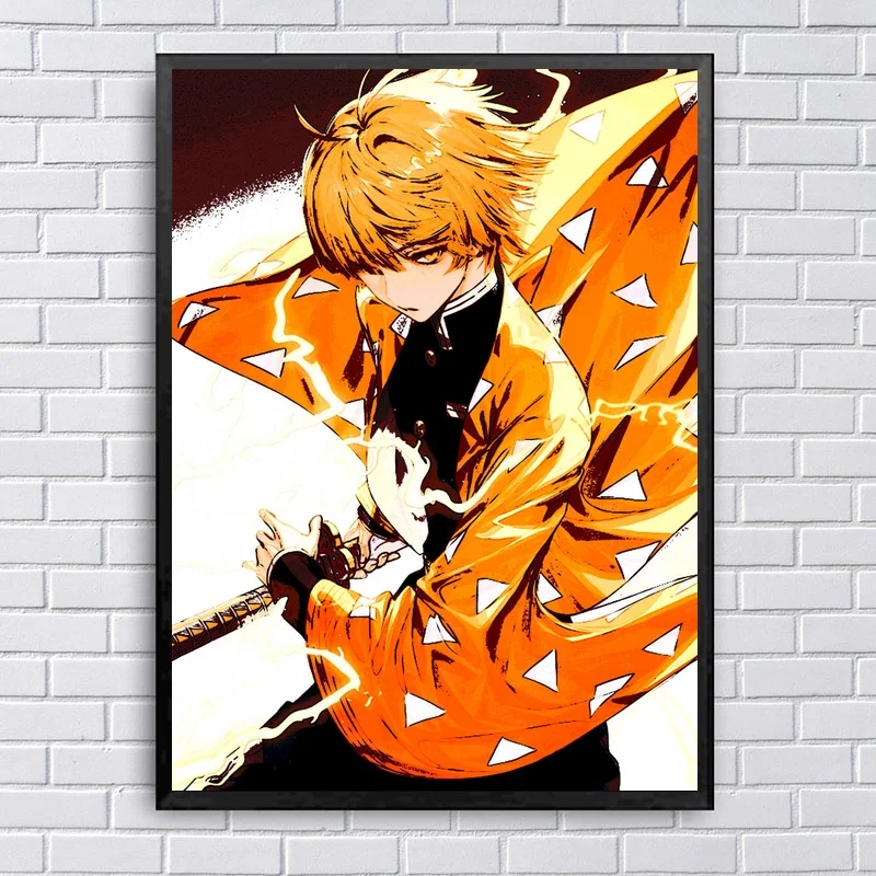 Zenitsu Agatsuma Anime Arte Madre Lona Imprimir Pared Arte Inicio