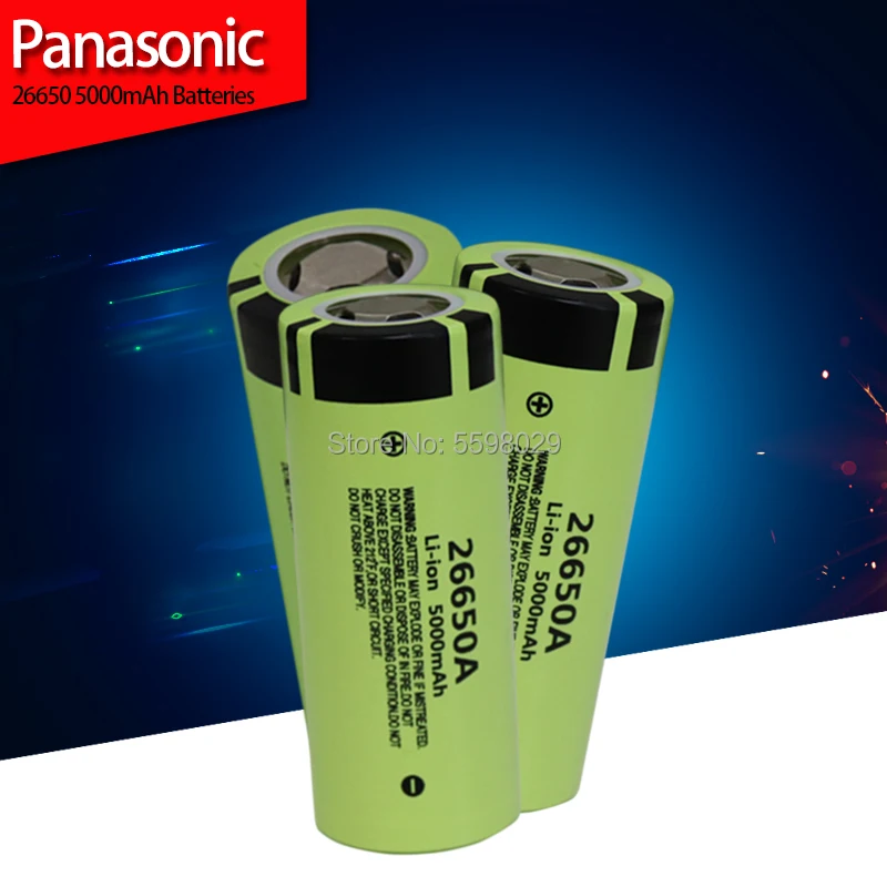 Panasonic 100% Original New Battery For 26650A 3.7V 5000mAh High Capacity 26650 Li-ion Rechargeable | Электроника