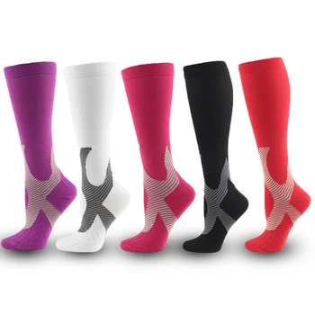 

2020 New Compression Stockings Spell Color Nylon Outdoor Sports Football Running Reduce Varicose Veins and Muscle Fatigue
