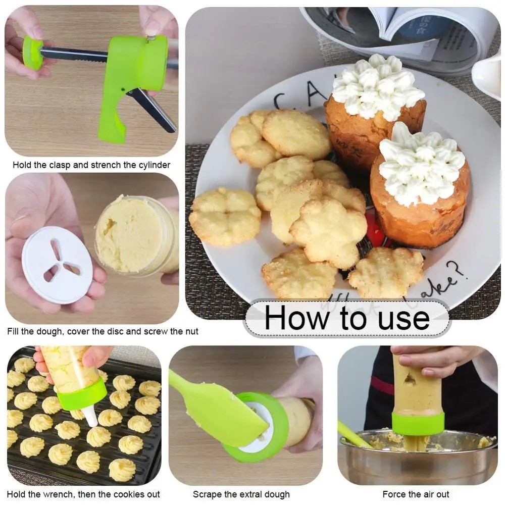 23 шт. печенья Пресс Maker машина DIY инструменты для приготовления печенья глазурь пистолет Набор отверток с 16 шт. отвертка трафареты для нарезки печенья прессформы 6 шт. украшение для торта, десерта советы