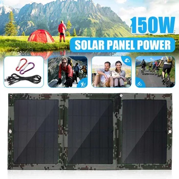 

Foldable 150W 5V Dual USB Solar Panel Portable Folding Solar Cell Waterproof Solar Panel Charger Mobile Power Battery Charger
