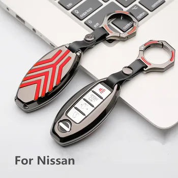 

Car Key Case Color Stripe Zinc Alloy Remote Fob Shell Cover Keychain Auto Accessories for Nissan Altima GT-R 370Z Leaf Infiniti