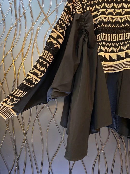 autumn and winter new female round neck hem irregular ruffled stitching long sleeve loose sweater 1014