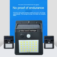 Водонепроницаемый Солнечная энергия 30 светодиодов PIR датчик движения настенный светильник сад двор лампа