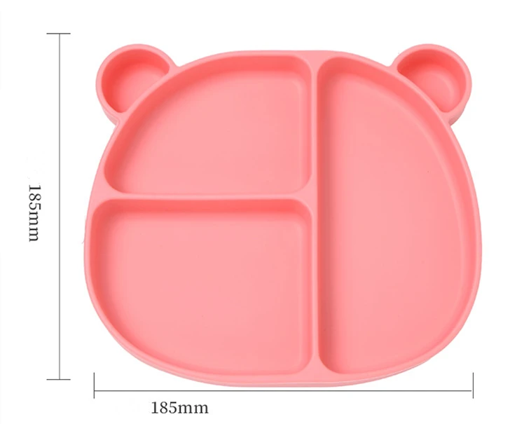 Детская силиконовая обеденная тарелка мультяшный медведь столовая посуда для малышей Детская миска для кормления Детская анти-осенняя посуда