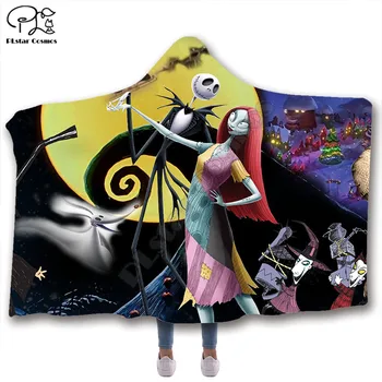 

Anime Zombie bride pattern Hooded Blanket Adult colorful child Sherpa Fleece Wearable Blanket Microfiber Bedding style