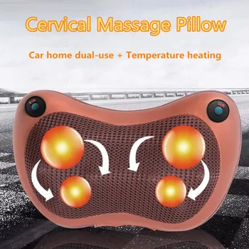 

Relaxation Massage Pillow Electric Shoulder Neck Back Body Heating Kneading Infrared Therapy Pillow Car Home Shiatsu Massager
