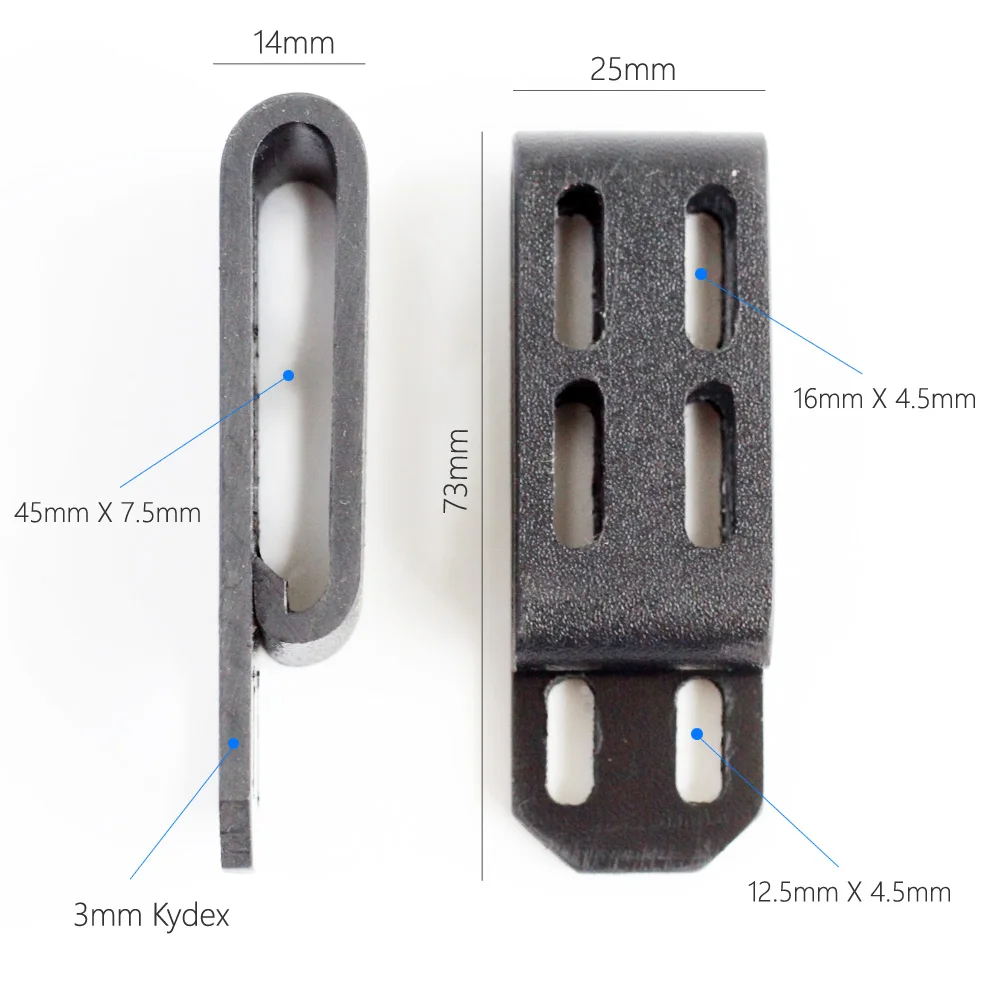 2 шт./лот, 3,0 мм, Kydex Secure-Ex C-Clip, шлевки для ремня, большой зажим для ремня для самостоятельного изготовления ножей, кобура для пистолета с винтами, часть инструмента
