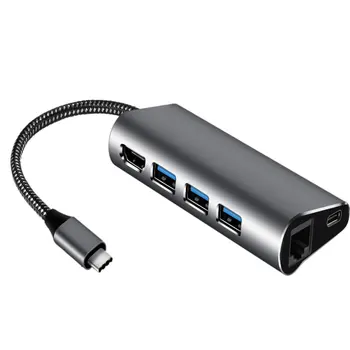 

CZH-T291 6 in 1 Type-c Docking Station Type-C to HDMI Hub Adapter Dock High Definition Hub