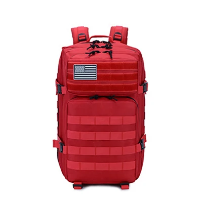 Military Tactical Backpack 50L Army Assault Molle Rucksack Men's Hiking Travel Hunting Camping 900D EDC Waterproof Bag Outdoor Red