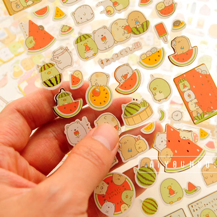 8 листов/Набор японских мультяшных наклеек для скрапбукинга Kawaii Sumikko Gurashi DIY Journal декоративная клейкая наклейка с хлопьями