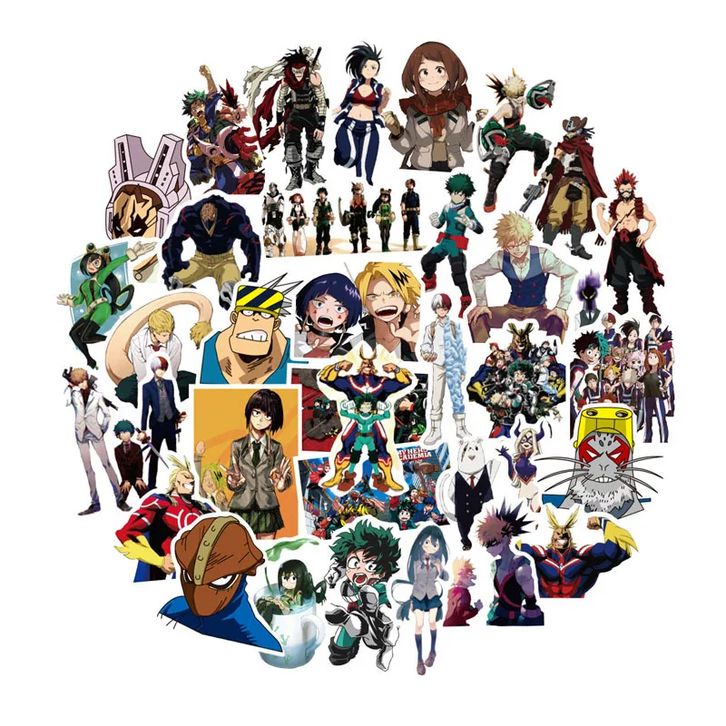 50 шт., наклейка My Hero Academy, s, Классическая, японская, аниме, наклейка, современная, популярная, для ноутбука, багажа, автомобиля, скейтборда, телефона, наклейка - Цвет: 50pcs