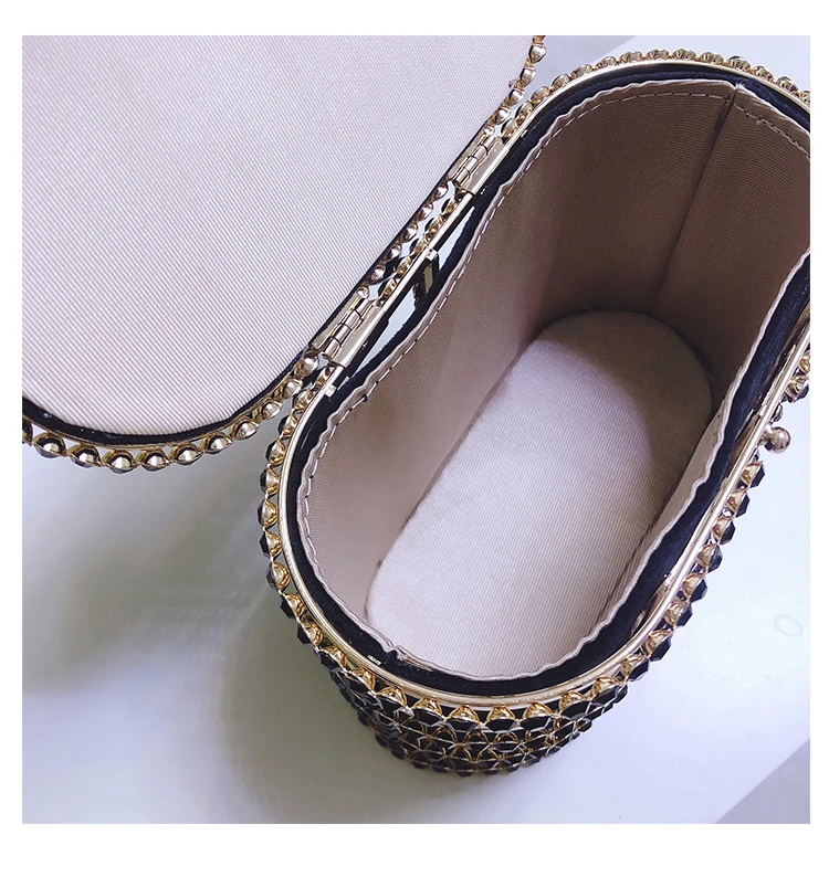 Diamonds Basket Evening Clutch Bags Women Hollow Out Beaded Alloy Metallic Cage Handbags And Purses Ladies Dinner Fashion