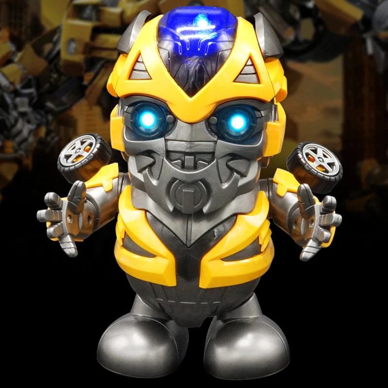 Dance Bumblebee человек фигурка игрушка светодиодный фонарик со звуком Мстители Трансформеры герой электронная игрушка