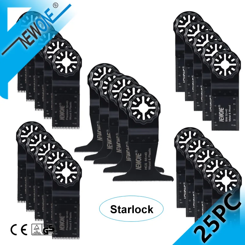 NEWONE 25 шт. Starlock 32 мм BIM/HCS/Точные Осциллирующие лезвия пилы для мульти реноватора