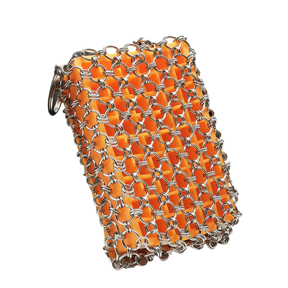 

Sink Durable Cleaning Tool Square Rings Dirt Removing Pans Pot Brush Dish Handheld Washing Stainless Steel Net Bag Shaped