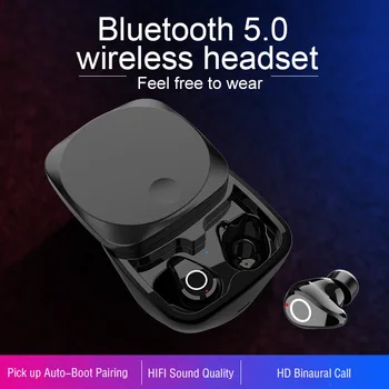 

Waterproof Earphones True Wireless Earbuds Bluetooth TWS Sports Gaming Headphones Auto Pairing Headset with Sliding Charging Box