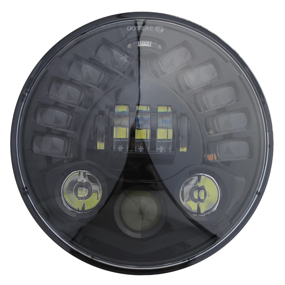 5.75 In 16 LED Мото Автомобильный светодиодный головной светильник Hi/Low луч светильник Halo угол глаза DRL налобный фонарь для Jeep Wrangler Off Road 4x4 Suzuki Samurai Harley - Цвет: 5.75 In 16 LED