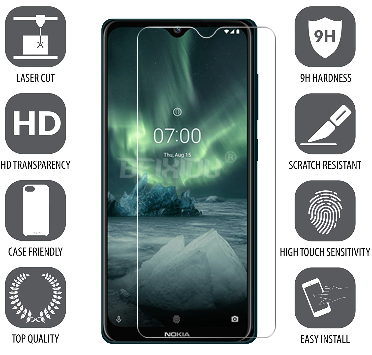 2 шт Полное закаленное стекло для Nokia 7,2 протектор экрана 2.5D 9h закаленное стекло для NOKIA 7,2 защитная пленка