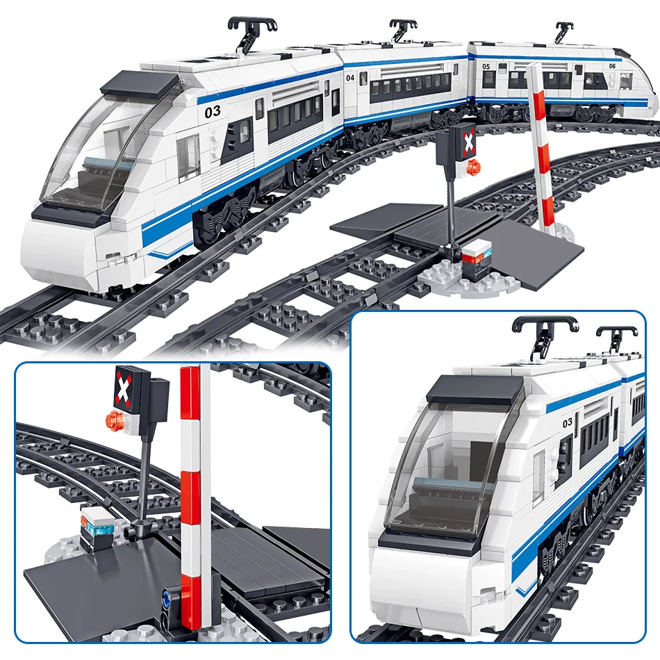 Elétrica de Alta Blocos de Construção Brinquedo para o Menino Pces Cidade Harmonia Velocidade Ferroviário Controle Remoto Train Track rc Técnica Carro Tijolo 941 4 Brinquedos e hobbies