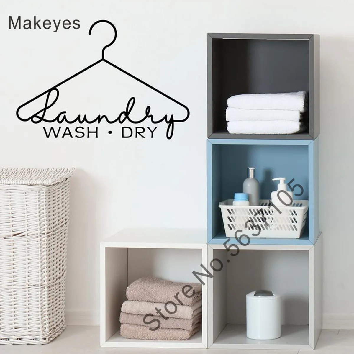 Makeyes Lavanderia Lavaggio A Secco Negozio Room Decor Speciale Della Parete Del Vinile Autoadesivo Della Parete Per La Casa Decalcomanie Panno Gancio