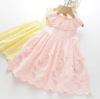 

2020 Summer Children Baby Cotton Hollow Out Dresses , Girls Princess Sweet Clothes 6 pcs/lot, Wholesale