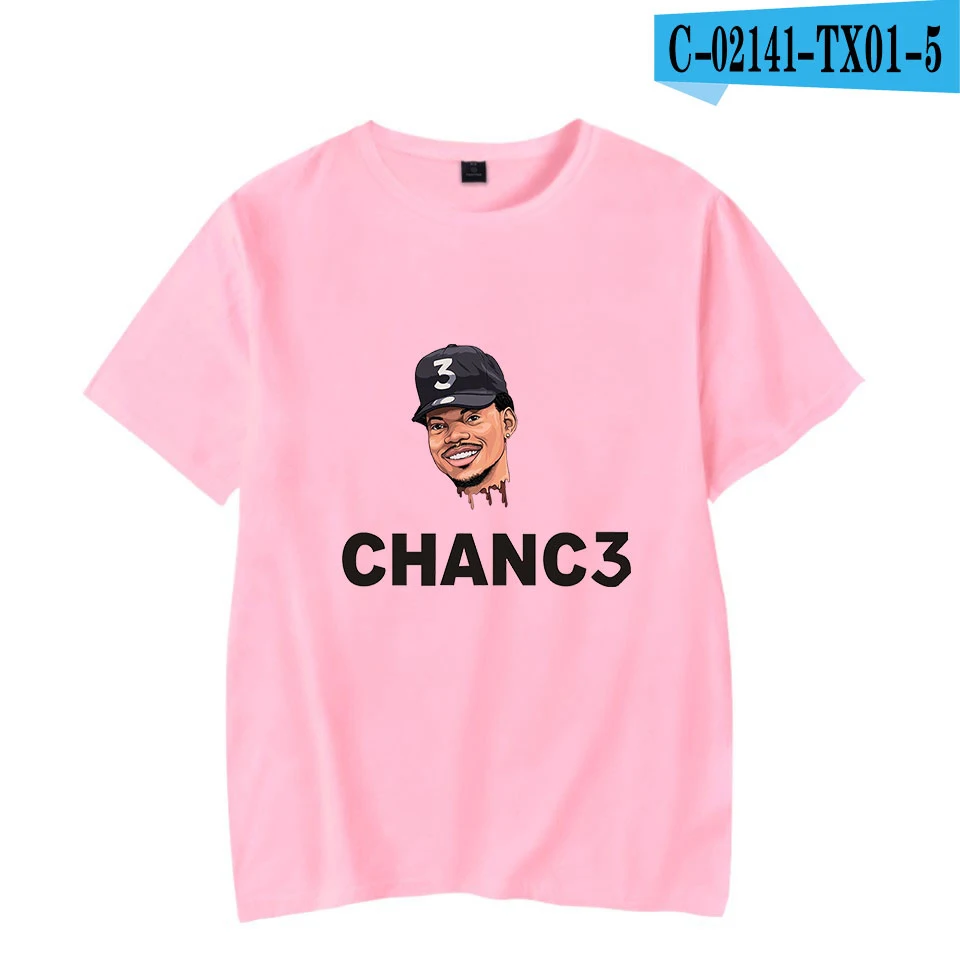 pink Модная футболка Chance The Rapper, Мужская розовая летняя хлопковая Футболка Harajuku с коротким рукавом, Новая повседневная футболка с принтом CHANC3 rapper - Цвет: pink