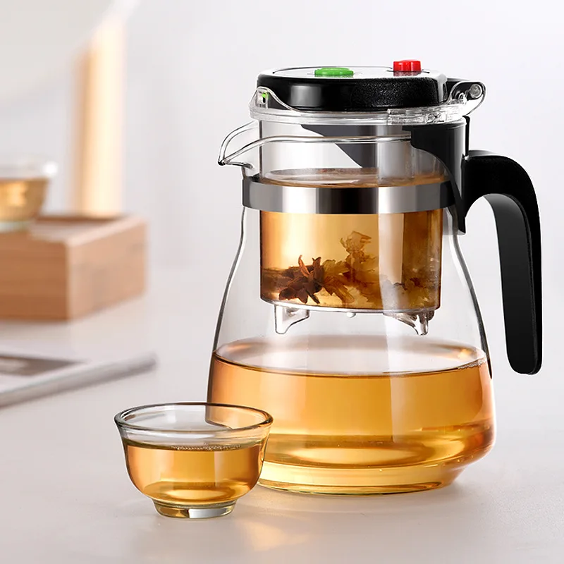 

Heat Resistant Glass Teapot Chinese kung fu Tea Set Puer Kettle Coffee Glass Maker Convenient Office Tea Pot Water Kettle