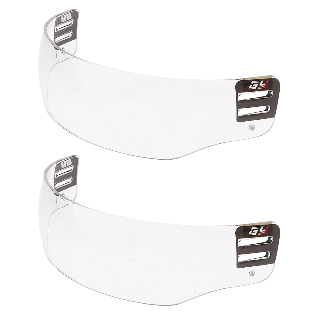 

2 Pieces CE Approval Anti-fog Vented-cut Anti-scratch Coating Ice Hockey Visor Half Shield
