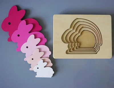 Детские деревянные игрушки для детей, животные, картонная 3D головоломка, многослойные пазлы, детские игрушки, обучающие средства для детей раннего возраста
