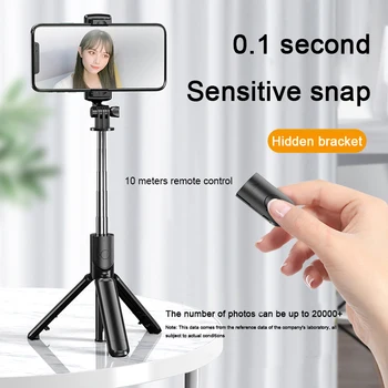 

High Quality Wireless Bluetooth Selfie Stick Tripod Selfie Extendable Foldable Monopod Mini Tripod With Remote For Iphone Huawei