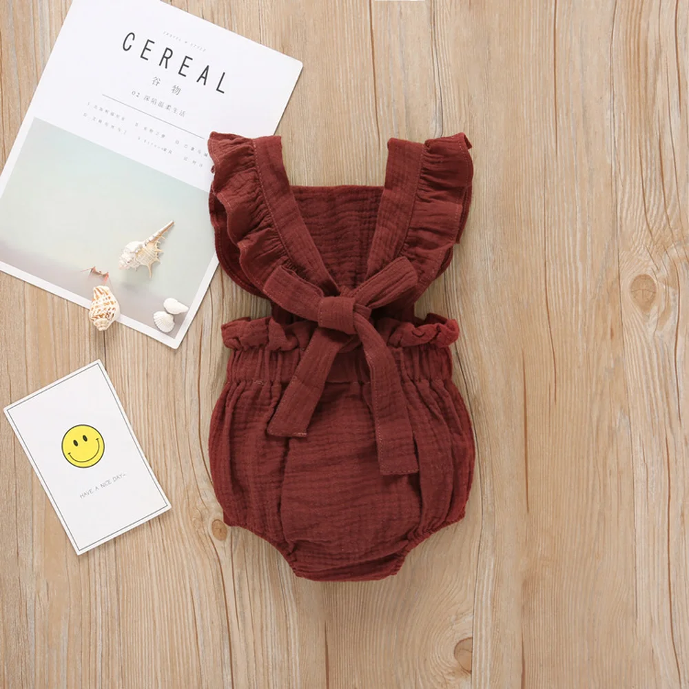 Новинка лета 2019 однотонная одежда для маленьких девочек на 12 месяцев Одежда