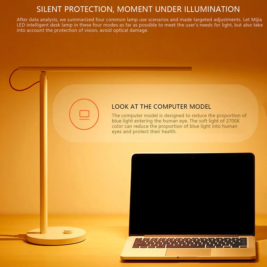  Original Xiaomi Mijia Mi Smart LED Desk Lamp Table Lamp Dimming Reading Light WiFi Enabled Work wit