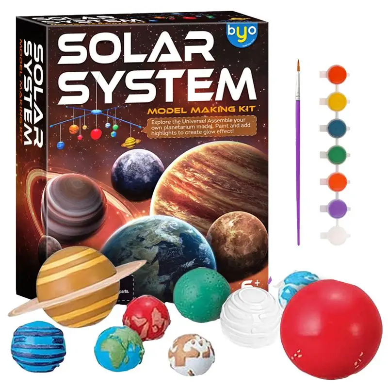 KIT sistema solare Vernice-Plastica Sistema planetario-Pittura Creativa pianeti 