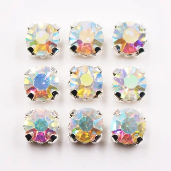 

Hot Claw Rhinestones Silver Base Crystal Glass Stones and Crystals strass Sewing Rhinestones Fabric Needlework Craft For Clothes