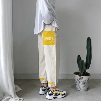 

Spring New Cotton Track Pants Men's Fashion Solid Color Casual Drawstring Joggers Pants Man Streetwear Loose Hip Hop Trousers