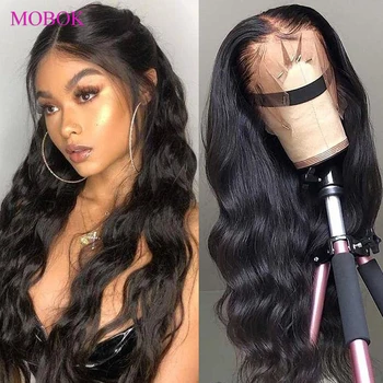 

Mobok 13X4 Lace Front Human Hair Wigs Body Wave Brazilian Wig Pre Plucked Human Hair Lace Front Wig Remy 250% Lace Front Wig