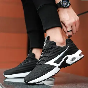 

FIUGGI New Trend Big Size Running Shoes Men Sneakers Breathable Air Mesh Shoes Outdoor Male Walking Shoes Black/Gray Sport Shoes