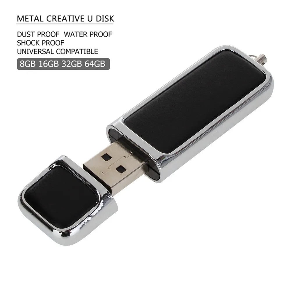 Black Flash Drives Usb Stick 32GB Metal Keychain 2.0 Pendrive 16GB Flash Memory Stick 8GB Usb Flash Drive 128GB 4GB Pen Drive 64GB - Цвет: Black