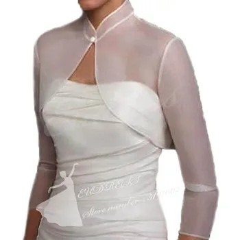 

New Wedding Jacket Tulle Wedding Bolero 3/4 Sleeve Women Bridal Wrap Wedding Bolero Bridal Jacket